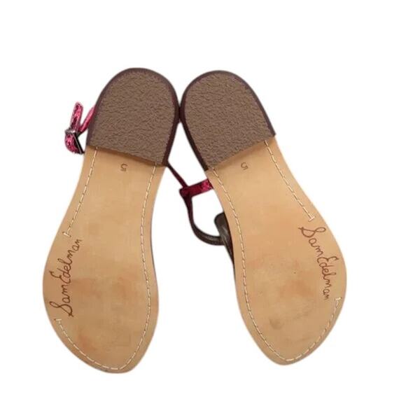 Sam Edelman Shoes Womens 5 Sandals Fashion Casual Snake Print Leather Pink Gigi - Picture 8 of 12